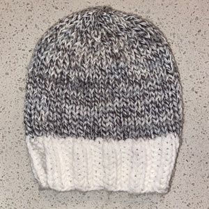 Knit Grey and White Hat